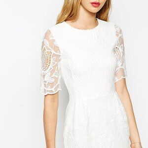 ASOS White Lace Midi Dress